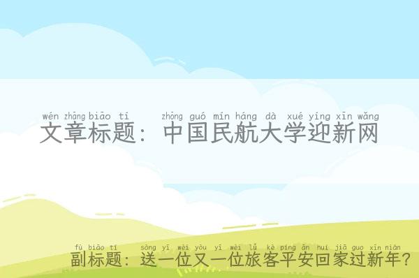中国民航大学迎新网「送一位又一位旅客平安回家过新年？」