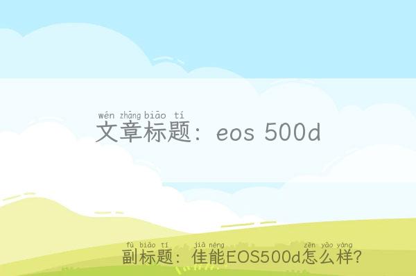 eos 500d(佳能EOS500d怎么样？)